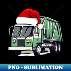santa trash truck - png transparent sublimation file - capture imagination with every detail