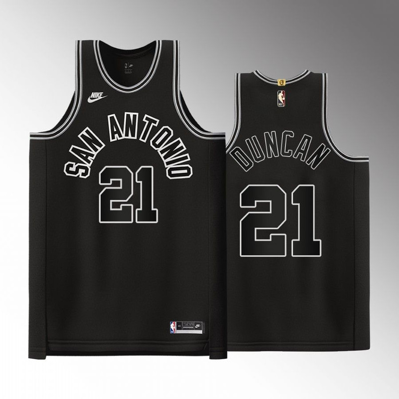 San Antonio Spurs Tim Duncan 2022-23 Black Jersey.jpg