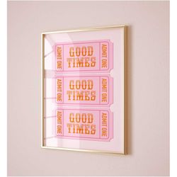 good times ticket trendy retro wall art prints