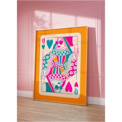queen of hearrts maximalist home bar cart art