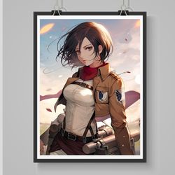 manga poster | anime manga panel decor | anime digital art | printable poster: embrace of steel