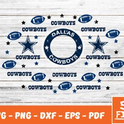 Dallas Cowboys Full Wrap Template Svg, Cup Wrap Coffee 10