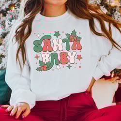 santa baby christmas crewneck sweatshirt, xmas shirt, santa shirt, santa sweatshirt, christmas gift, christmas sweatshir