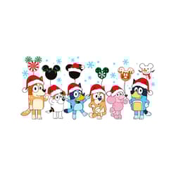 bluey characters christmas mickey balloons svg cricut files