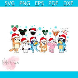 bluey characters christmas mickey balloons svg cricut files