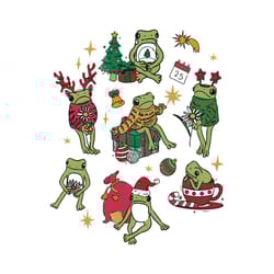 vintage frog xmas tree christmas gift svg for cricut files
