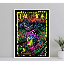 wormhole blacklight poster, wall art film print, art
