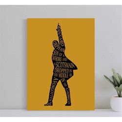 hamilton poster, hamilton the musical print, wall art