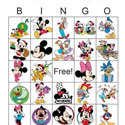 disney classic bingo game,bingo cards printable,bingo party game,50 unique bingo cards,digital download pdf