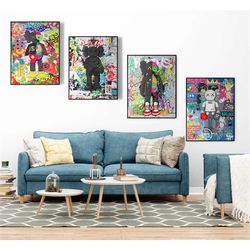 hypebeast kaws poster set of 4 luxury fashion