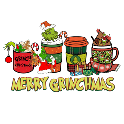 grinch christmas coffee png, coffee png, merry xmas png, christmas inspired coffee, christmas latte png instant download