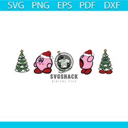 Funny Kirby Christmas Tree SVG Graphic Design File