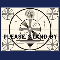 vintage old tv indian head test pattern please stand by premium matte vertical poster