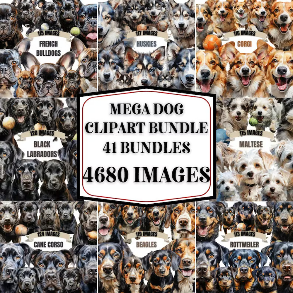 DOG CLIPART MEGA Bundle 5022x Png - 42 Breeds Watercolor - Dog L ( (9).jpg