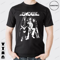 white in black budgie band doristino limited edition t-shirts
