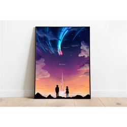 your name poster, anime art poster, makoto shinkai,