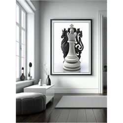 modern kings chess piece digital printable art design