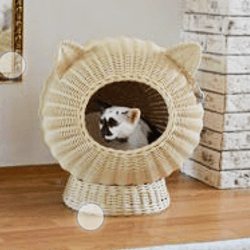Wicker cat bed. Cat basket. Pet bed cave. Cat bed furniture. Cat bed cute. Cat nest. Pet nest.