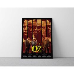 oz halftone tv series poster, dark theme, light