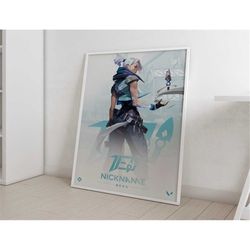 valorant jett personalized poster |valorant gift| valorant