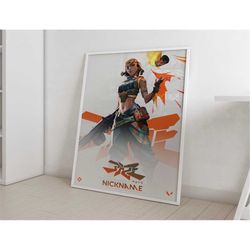 valorant raze personalized poster |valorant gift| valorant