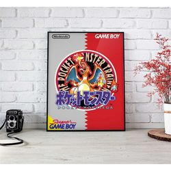 pokemon poster- pokemon red poster-charizard poster-pokemon starters poster-pokemon
