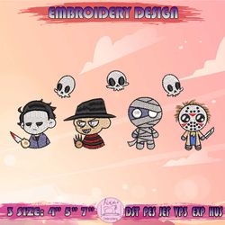 horror character embroidery design, creepy cartoon embroidery, halloween embroidery, machine embroidery designs