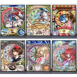 studio ghibli poster- 9 models-spirited away poster-totoro poster-