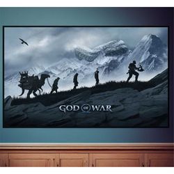 god of war poster, canvas wall art, rolled