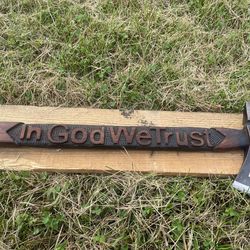 handmade carbon steel viking axe with in god we trust engraving | 19 outdoor axe with walnut handle