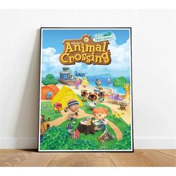 animal crossing poster, canvas wall art, rolled canvas