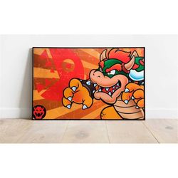 bowser poster- super mario bros poster - mario