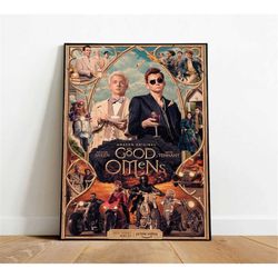good omens poster, canvas wall art, rolled canvas