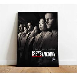 grey's anatomy poster, canvas wall art, rolled canvas