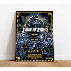 jurassic park poster, canvas wall art, rolled canvas