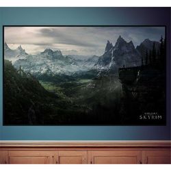 the elder scrolls skyrim poster, canvas wall art,