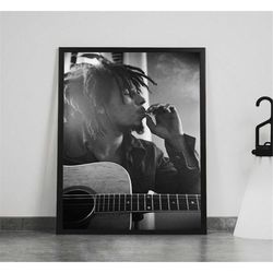 bob marley poster, singer wall art, rolled canvas