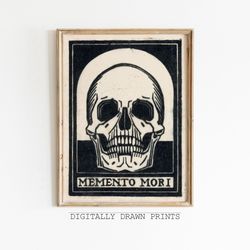 dark academia skull, moody dark academia print, dark wall art, skull art print, gothic wall art, memento mori print, art