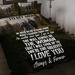 Hunting To My Mom Quilt Bedding Set