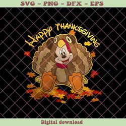 cute mickey happy thanksgiving turkey vibes png file