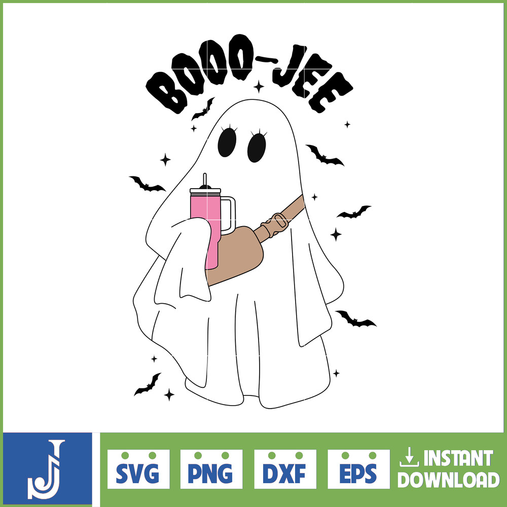 Boo-Jee Stanley Tumbler Inspired Ghost Svg, Fall Sublimation Design For T-Shirt Printing Sticker Spooky Halloween Svg (5).jpg