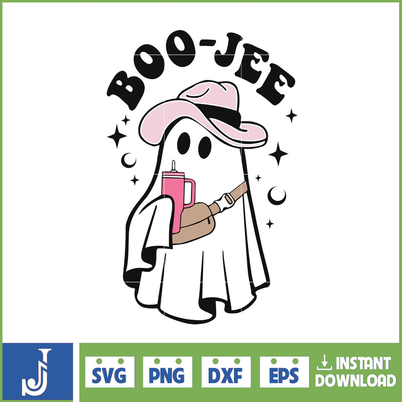 Boo-Jee Stanley Tumbler Inspired Ghost Svg, Fall Sublimation Design For T-Shirt Printing Sticker Spooky Halloween Svg (6).jpg