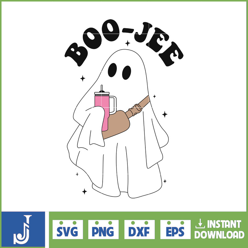 Boo-Jee Stanley Tumbler Inspired Ghost Svg, Fall Sublimation Design For T-Shirt Printing Sticker Spooky Halloween Svg (7).jpg