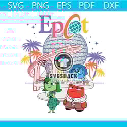 retro inside out epcot characters svg digital cricut file