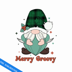 merry groovy retro christmas png