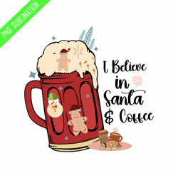 i believe in santa and coffee retro christmas png