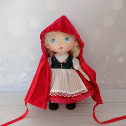 Little Red Riding Hood doll, Textile doll with a set of clothes, Gift for a girl, Interior doll