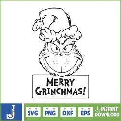 grinch svg, grinch christmas svg, grinch clipart files, cricut and silhouette files digital file (50)