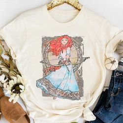 disney brave merida watercolor nouveau graphic tshirt, magic kingdom shirt, walt disney world tee, disneyland family mat