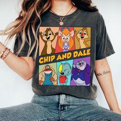 disney chip n dale retro group panel rescue ranger tshirt, magic kingdom shirt, disneyland family matching shirts, anima